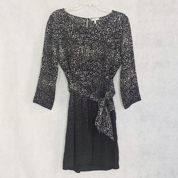 Carlina Ombre Snow Leopard Silk Wrap Dress - Picture 2 of 4